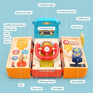 ماشین اسباب بازی اتوبوس موزیکال HOLYFUN Bus Car Toy for Toddler_اسباب بازی